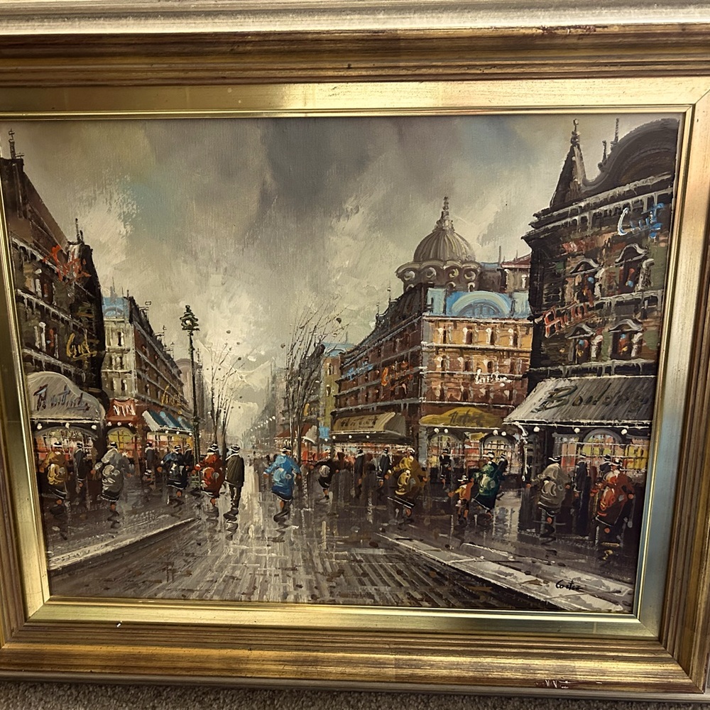 Paris Street Scene signed by Artist